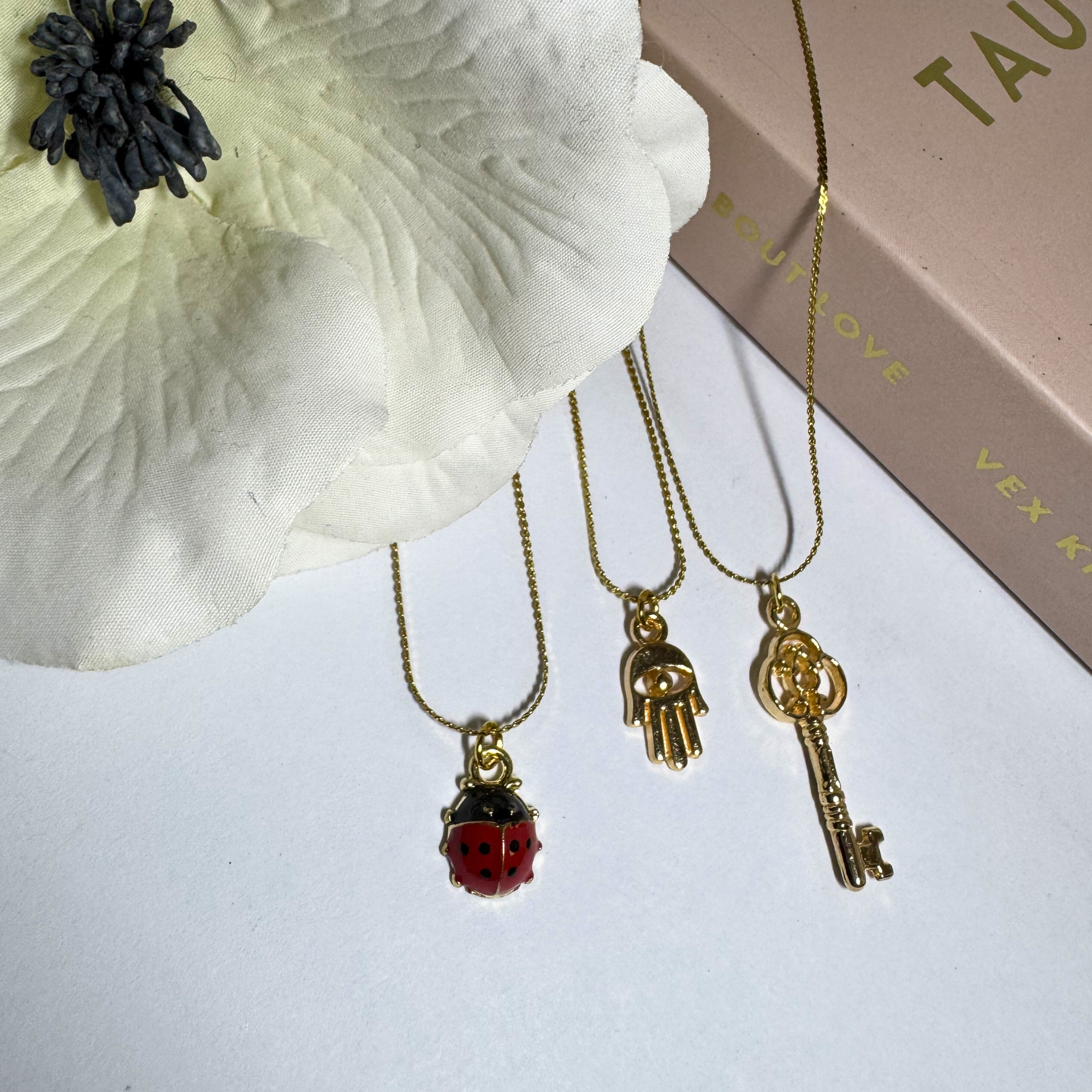 Necklace - Gold-Plated Charms